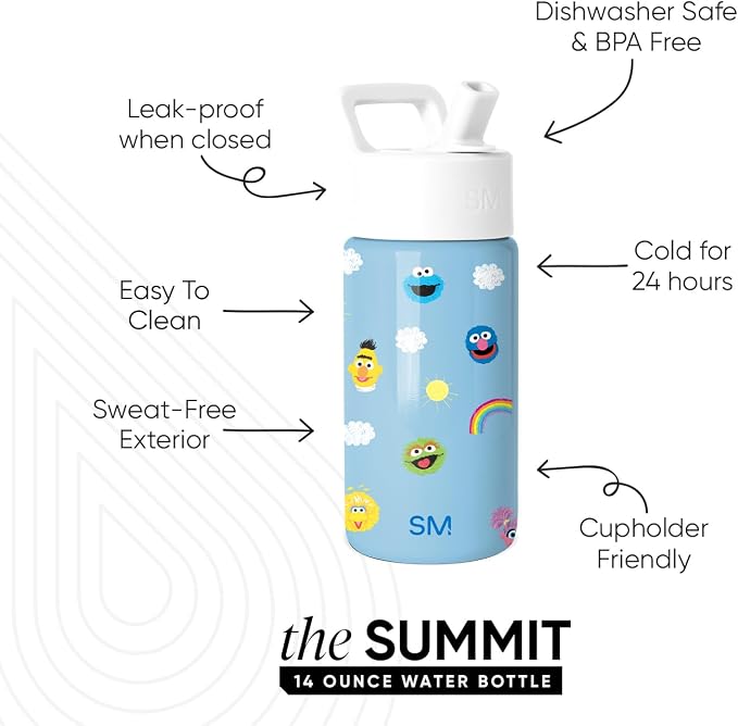 Simple Modern Sesame Street Kids Water Bottle & Toddler Cup | 14oz | Insulated - Image 2