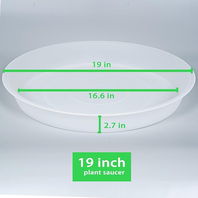 2 Pack of 19 inch Plant Saucer, 2.7" Depth Tray, Large Deep Garden Plastic - Image 2