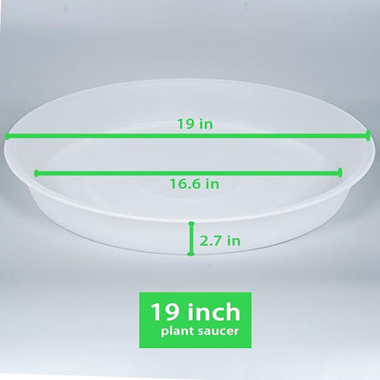 2 Pack of 19 inch Plant Saucer, 2.7" Depth Tray, Large Deep Garden Plastic - Image 2