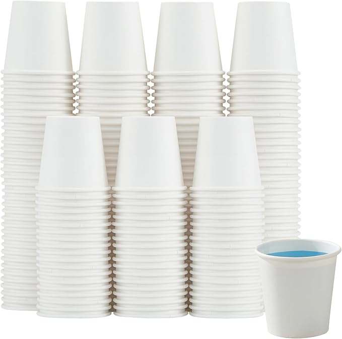 Clawsoff 100 Pack 3 oz White Paper Cups Disposable Small Mouthwash Cups | Mini by BuyNow