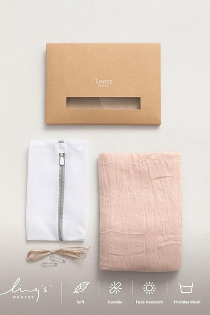 Ling's Moment Pink Gauze Cheesecloth Table Runner, 14FT | Blush Sheer Cheese - Image 7