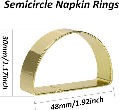 6PCS Gold Semicircle Napkin Rings, Metal Napkin Ring Holders Buckles, Modern - Image 2
