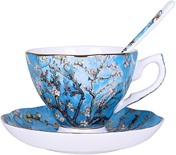 Bone China Cup &Saucer Set, 7oz- Van Gogh's Paintings by Eplze