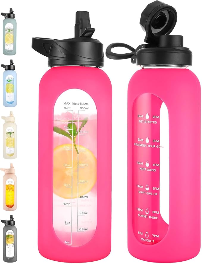 CIVAGO 40 oz Glass Water Bottle by CIVAGO