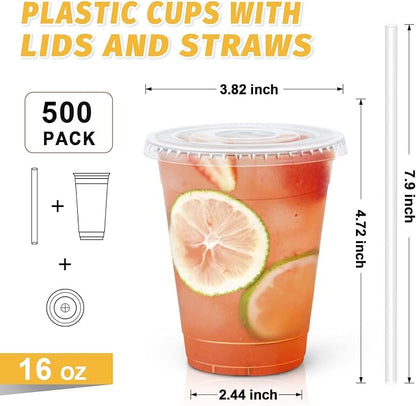 Clawsoff 16 oz 500 Count Disposable Plastic Cups - Image 2
