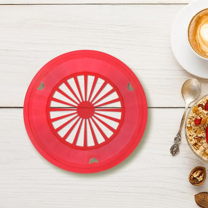 Bbq Hollow Serving Plates 6pcs Red Hollow-out Food Plates Reusable Party Picnic Supplies Commercial Food Serving Tableware