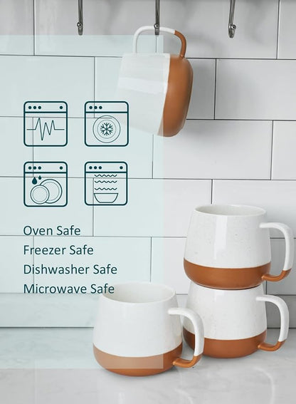 Teocera Ceramic Coffee Mug Set of 4-12 oz Coffee Mugs - Image 3