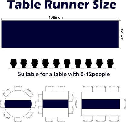 10 Pack Satin Table Runner Navy Blue 12x108 in Long Satin Silk Table Runner | - Image 2