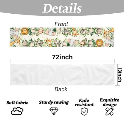 Elephant Giraffe Baby Shower Table Runner, Seasonal Spring Decoration | Tables - Image 6