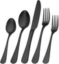 Matte Black Silverware Set, SHARECOOK Satin Finish 30-Piece Stainless Steel by Sharecook