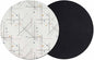 Modern Geometric Coasters Set of 2, Minimalist Lines Polka Dots Abstract Beige by PIEPLE