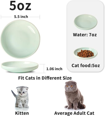 3 PCS Ceramic Cat Bowls, 5.5 in Pet Bowl Cat Dishes - Image 2
