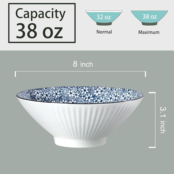 38 oz Japanese Ramen Bowl Set of 6 - Image 2