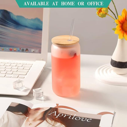 WHEATHUSK 20 Pack Sublimation Glass Cups Frosted 16oz Blanks Sublimation - Image 2