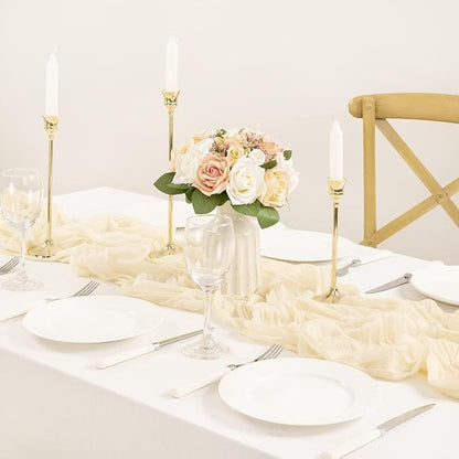 Beige Cheese Cloth Table Runner 10ft Sheer Rustic Gauze Table Decor | - Image 6