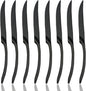 JASHII 18/10 Stainless Steel 8 Piece Mirror Polished Black Steak Knife Black by JASHII