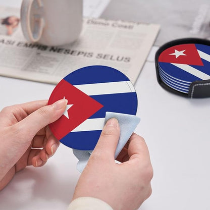 6 Pack Cuba Flag Leather Coaster - Image 6
