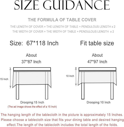 patdrea Designer Linen Rectangular Table Cloth,Vintage Leopard Animal Soft Extra Long Tablecloth,Fall Dacorative Cover for Kitchen Dining,Christmas,Parties,Holiday,Thanksgiving,67"x118"-from