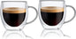 Espresso Cups Set Of 2 8 Oz, Double Walled Glass Coffee Mugs by COLOCUP