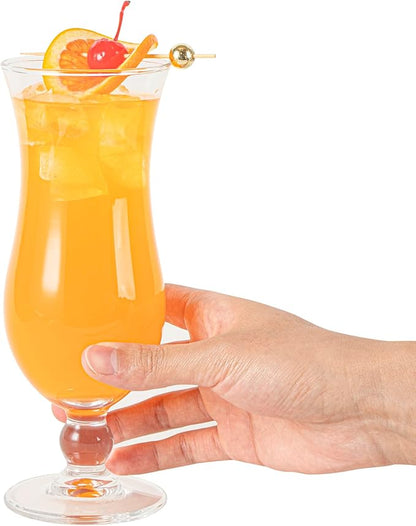 Vetri 15.5 Ounce Party Glasses, 6 Dishwashable Pina Colada Glasses - No Lead, Durable, Clear Glass Tulip Drinking Cups For Tropical Cocktails, For Alcoholic And No-Alcoholic Drinks - Restaurantware