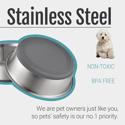 Nonslip Stainless Steel Dog Bowls, 3.8 US Cup, Dishwasher safe, Stackable design - Image 2