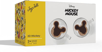 JoyJolt Disney Mickey Mouse 3D Glass Cups Set of 2, 10oz Insulated Double Wall - Image 8