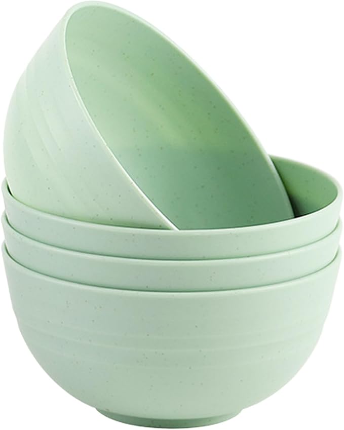 Unbreakable Wheat Straw Cereal Bowls Set of 4, 24 OZ Microwave and Dishwasher by Unknown