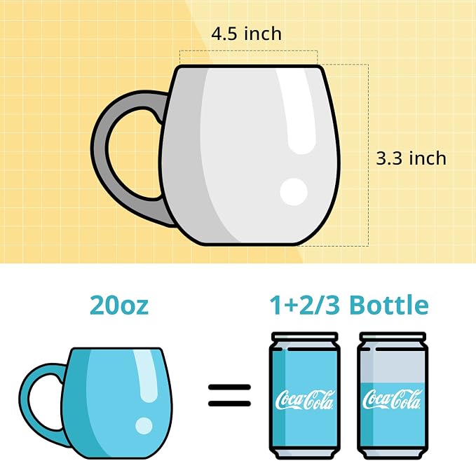 LIFVER 20 Ounces Coffee Mugs Set of 4, Large Ceramic Coffee Mugs - Image 3