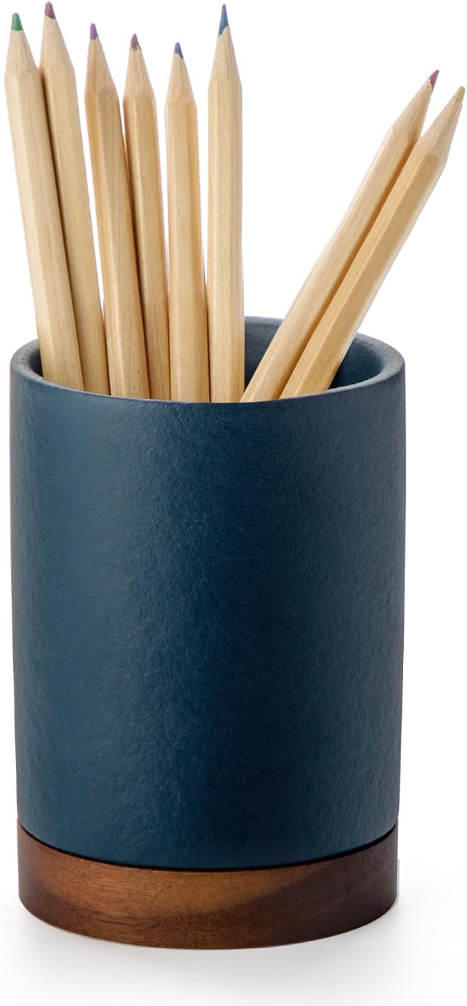 Ceramic Pen Holder for Desk, Pencil Cup, | Organizer and Makeup Brush Holder by Officepal
