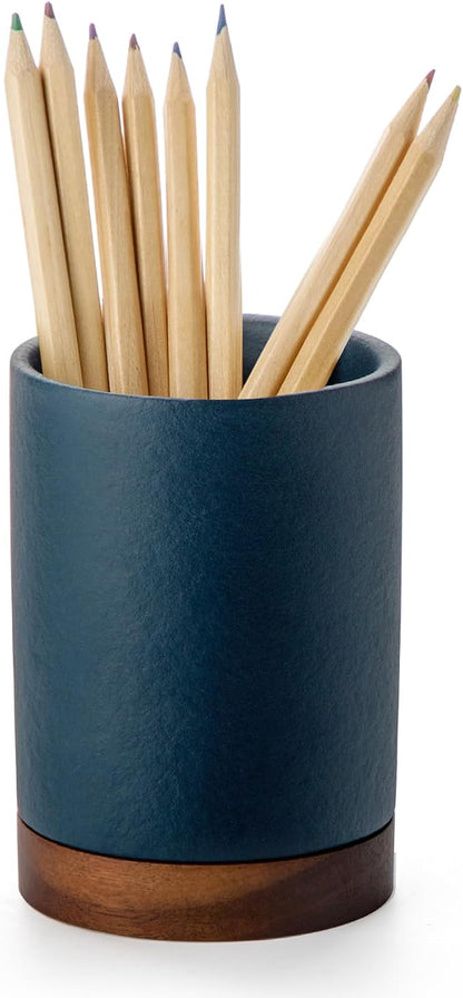Ceramic Pen Holder for Desk, Pencil Cup, | Organizer and Makeup Brush Holder by Officepal