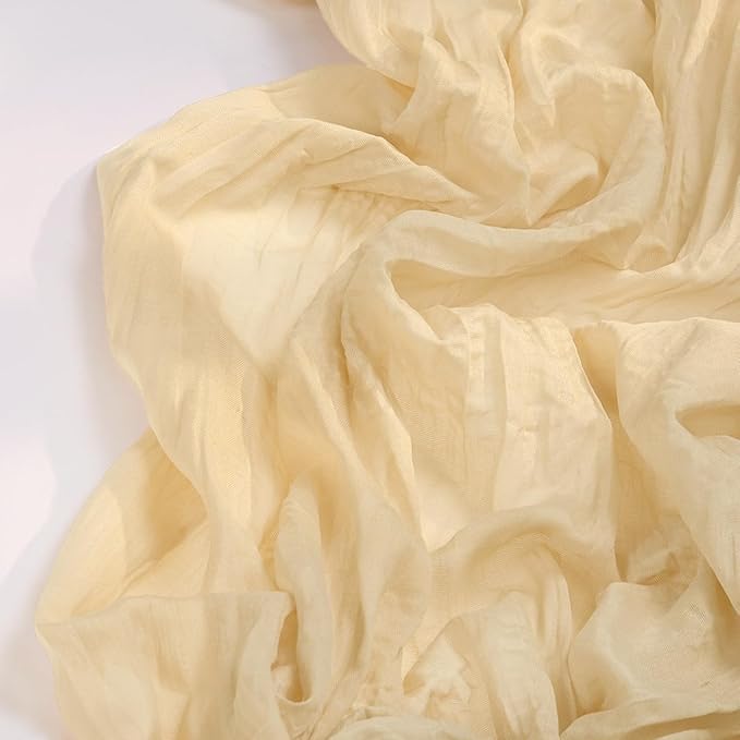DeZerlor Champagne Cheesecloth Table Runners 10 Pack Summer Boho Runners | - Image 3