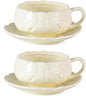 KAMMAK Tea Cups and Saucers Set of 2, 10 oz Porcelain Coffee Cups, SY005 | by KAMMAK