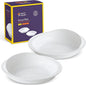 Special Supplies Adaptive Spill-Proof Scoop Plates- Dishes with Wall for Disabled, Handicapped, Elderly Adults with Special Needs from Parkinson's, Arthritis, Dementia, Stroke, Tremors- 2 Pack (White)