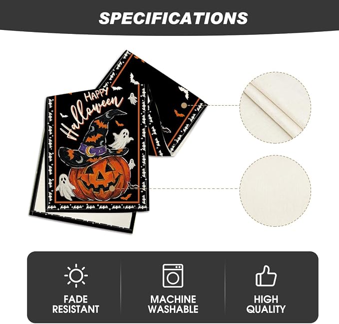 Artoid Mode 210 GSM Halloween Table Runner 13x90 Inch Home Party Decor | Wizard - Image 5
