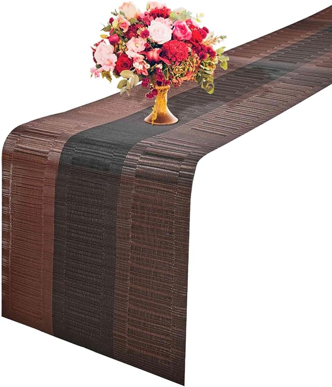 GIVERARE Table Runner, 12x108 in Heat-Resistant Woven Vinyl Long Tabletop by GIVERARE