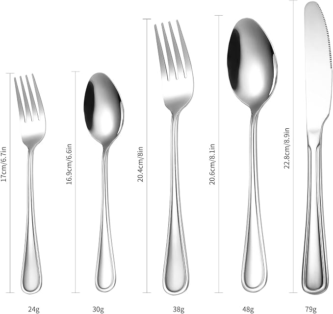 Modern Flatware Silverware Set for 4 People Kitchen Stainless Steel Cutlery 20 - Image 2