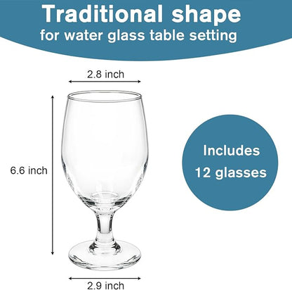 Bekith 12 Pack Goblet Party Glasses, 13-Ounce Classic Beverage Glass Juice - Image 2