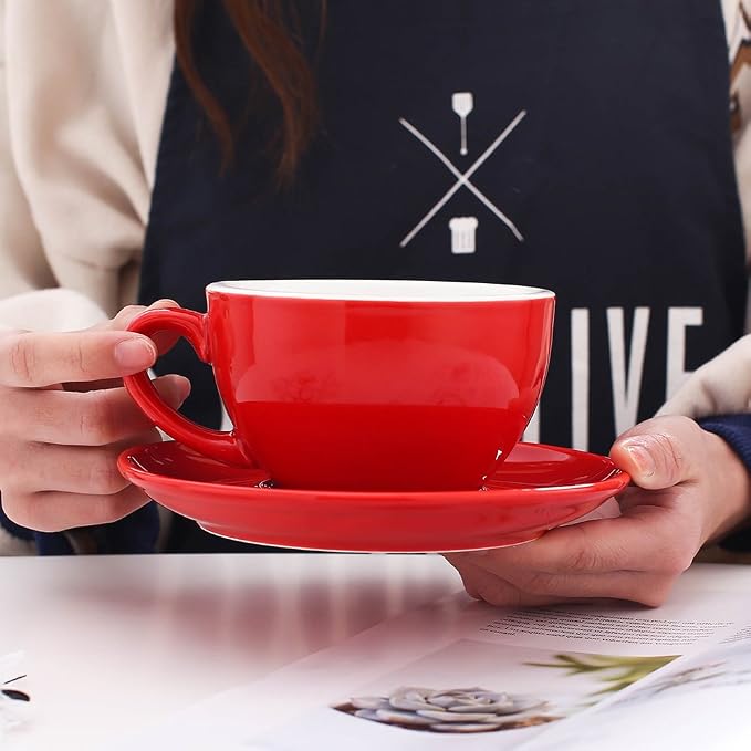 Coffeezone Ceramic Latte Art Cup and Saucer - Image 2