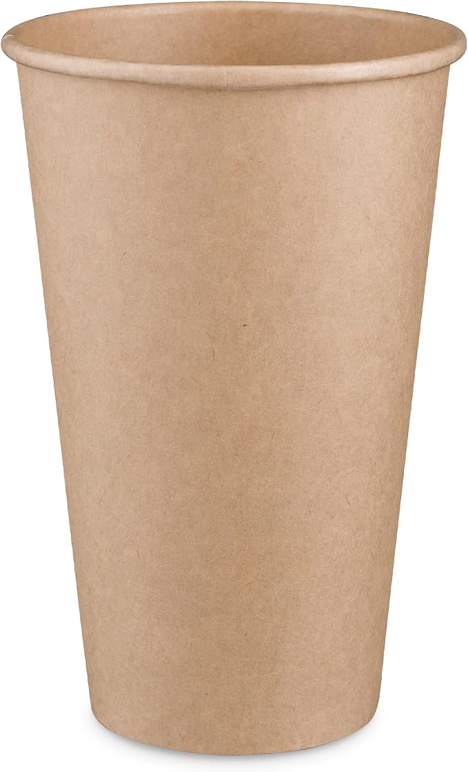 GUSTO [16 oz. - 200 Count Kraft Disposable Paper Cups, Hot Coffee Cups Brown - Image 2