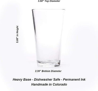 Set of 2 Pint Glasses - Funny Beer Glasses with Kraken Sinking Submarine - Premium Drinking Glasses 16oz. Capacity