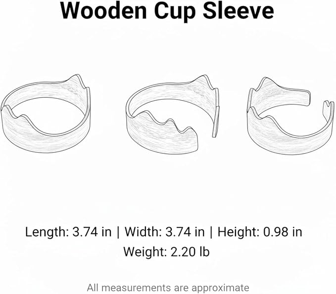 Office Desk & Home Coffee Station Accessory, Wooden Cup Sleeve - Image 7