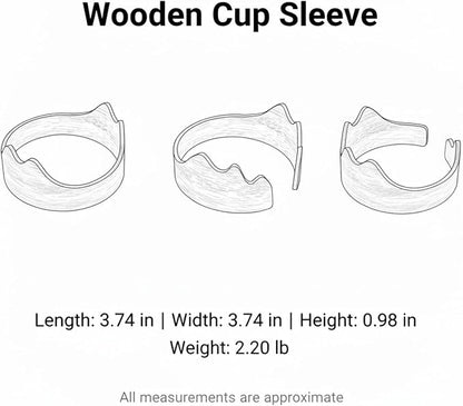 Office Desk & Home Coffee Station Accessory, Wooden Cup Sleeve - Image 7
