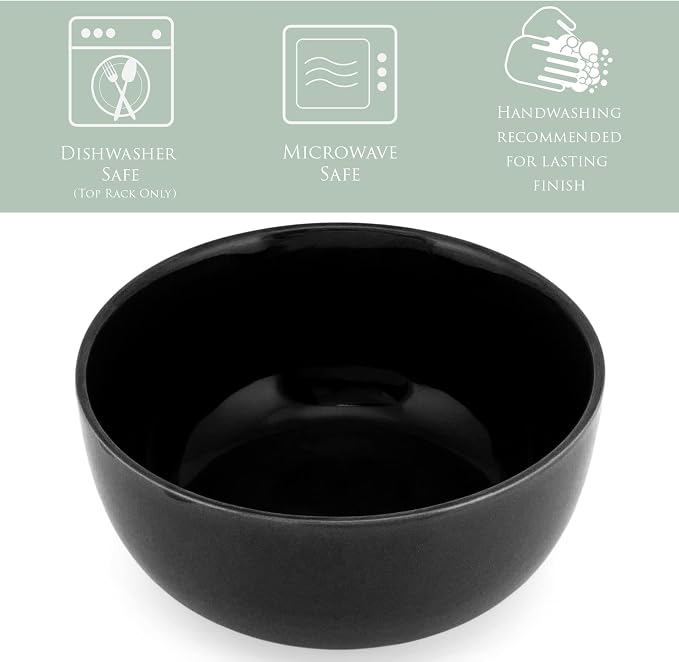 Elanze Designs Bistro Glossy Ceramic 7 inch Dinnerware Bowls Set of 4 - Image 2