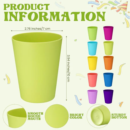 Patelai 150 Pcs Reusable Plastic Cups Drinking Cups Colorful Unbreakable Juice - Image 3