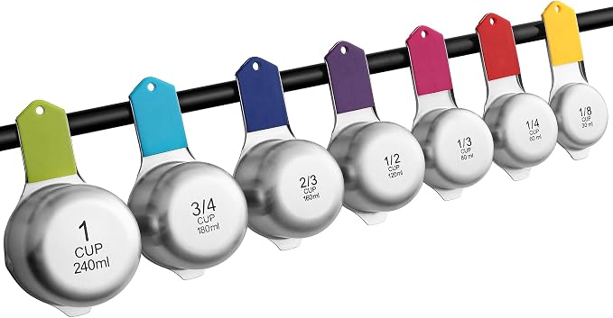 Spring Chef Magnetic Stainless Steel Measuring Cups Set of 7, Dishwasher Safe - Image 9