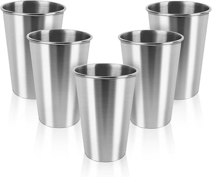 5 Pack Stainless Steel Cups, 17oz Metal Drinking Glasses, Suitable by YOLCAR
