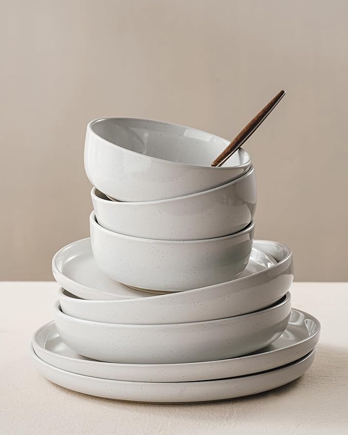 Famiware Milkyway 24-Piece Stoneware Plates and Bowls, Dishes Set - Image 5