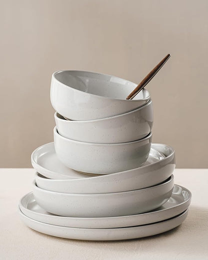 Famiware Milkyway 24-Piece Stoneware Dinnerware Set, Dishes Set - Image 4