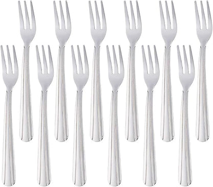 Oyster Fork Set of 12, 5.4 Inch Stainless Steel Cocktail Forks, 3 Tines Mini by KitchenDining