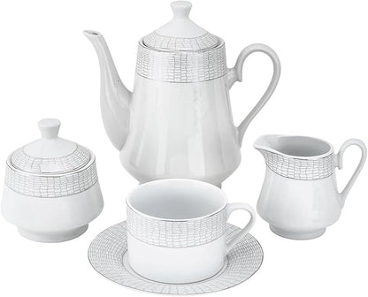 Euro Porcelain 57-pc Banquet Dinnerware Set, Luxury China Tableware, Service for 8 (1330P), 6664-20